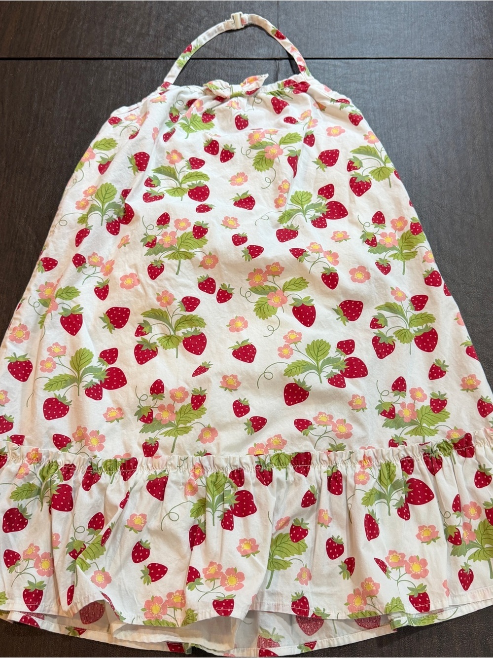 Gymboree Kids White Strawberry Print Halter Sundress Sz 12 100% Cotton